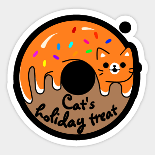 Cat Holiday Treat Sticker